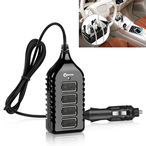 

XPower G4 Universal Car 4 USB Ports Quick Charger DC12-24V 7.2A, Cable Length: 1.5m