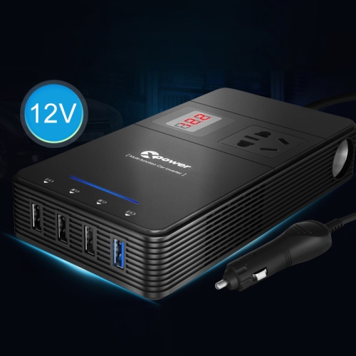 

XPower T1A 250W DC 12V to AC 220V Car Multi-functional Digital Display Power Inverter 4 USB Ports 8.0A Charger Adapter + Negative Ions Air Cleaner