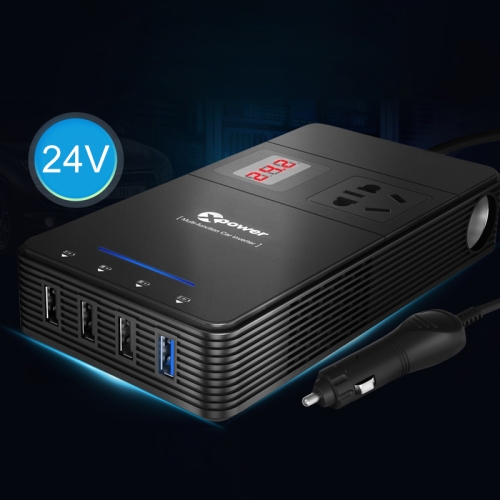 

XPower T1B 310W DC 24V to AC 220V Car Multi-functional Digital Display Power Inverter 4 USB Ports 8.0A Charger Adapter + Negative Ions Air Cleaner