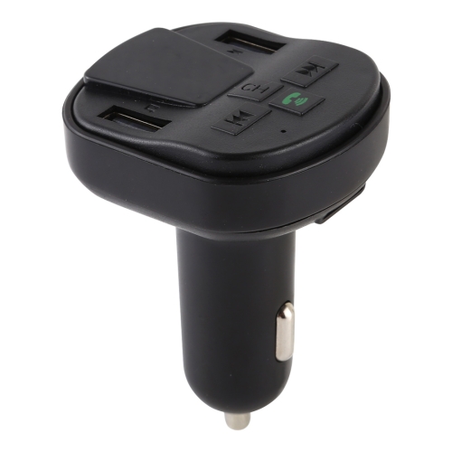 

V-023 Dual USB Charging Bluetooth FM Transmitter MP3 Music Player Car Kit, Support Hands-Free Call & TF Card (Black)