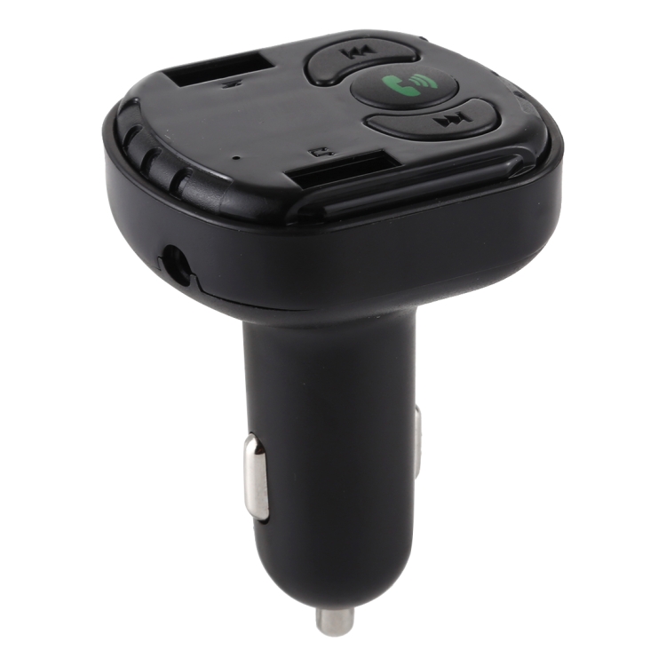 

V-022 Dual USB Charging Bluetooth FM Transmitter MP3 Music Player Car Kit, Support Hands-Free Call & TF Card (Black)