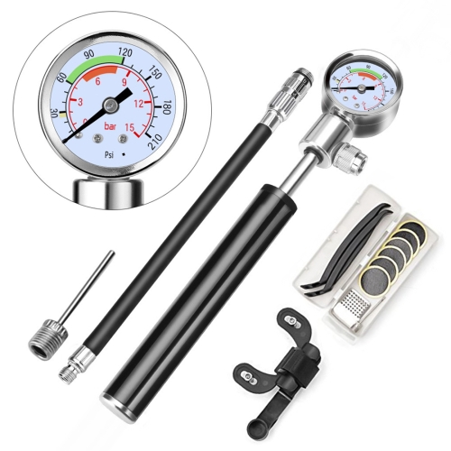 

Portable High Pressure Pump Bicycle Pump Mini Mountain Bike Pump + Glue-free Tire Repair Box