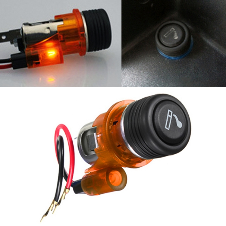 

Car 10A 12V European Standard Cigarette Lighter Full Assembly with Light (Orange)