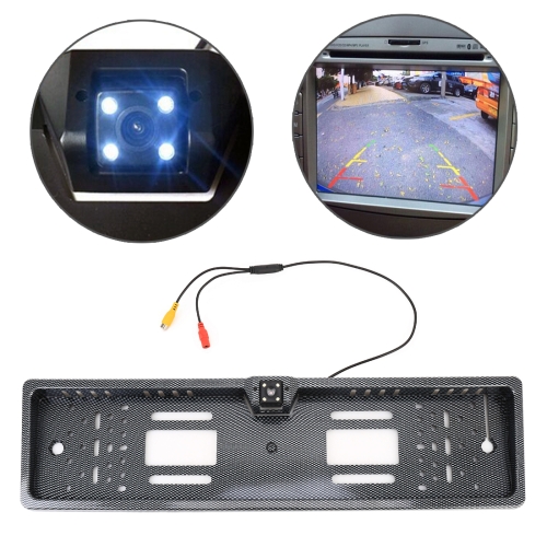 

JX-9488 720x540 Effective Pixel NTSC 60HZ CMOS II Universal Waterproof Car Carbon Fiber Rear View Backup Camera with 2W 80LM 5000K White Light 4LED Lamp, DC 12V, Wire Length: 4m