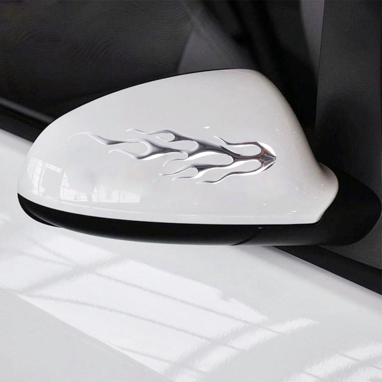 

4 PCS Flame Pattern Car Stickers(Silver)