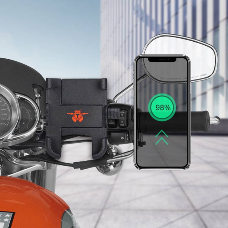 

Portable Motorcycle Aluminium Alloy USB Charger Mobile Phone Holder, Handlebars Version