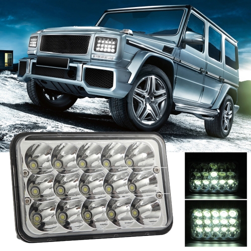 

5 inch 4X6 H4 15W DC 9-30V 1500LM IP67 Car Truck Off-road Vehicle LED Work Lights / Headlight, with 15LEDs Lamps