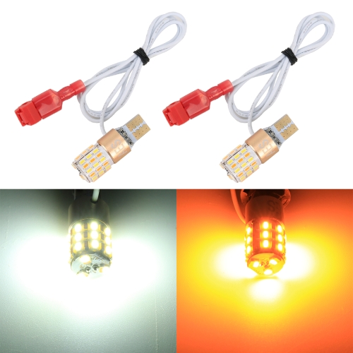 

2 PCS T10 DC12V / 2.2W / 6000K / 160LM Car Auto Turn Lights / Running Lights (Turn: Yellow Light; Running: White Light)