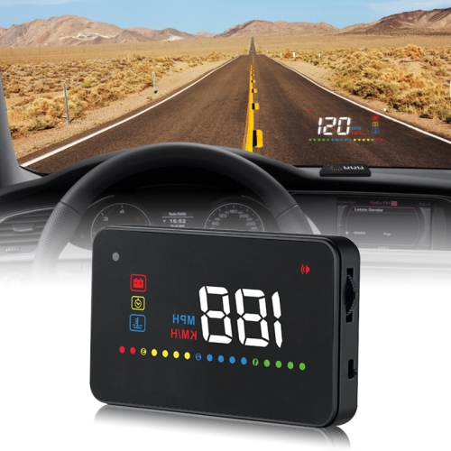 

A200 OBD2 3.5 inch Vehicle-mounted Head Up Display Security System, Support Car Speed / Engine Revolving Speed Display / Water Temperature / Voltage