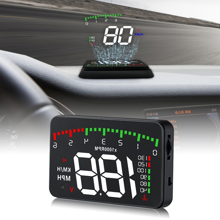 

A900 OBD2 3.5 inch Vehicle-mounted Head Up Display Security System, Support Car Speed / Engine Revolving Speed Display / Water Temperature / Voltage / Driving Mileage