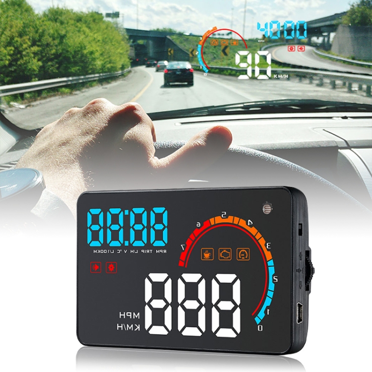 

D2500 OBD2+GPS 4 inch Vehicle-mounted Head Up Display Security System, Support Car Speed / Engine Revolving Speed Display / Water Temperature / Battery Voltage / Running Speed & Direction & Distance