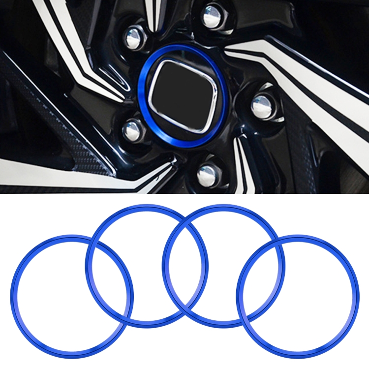 

4 PCS Car Metal Wheel Hub Decoration Ring for BMW 5 Series 2018 (Blue)