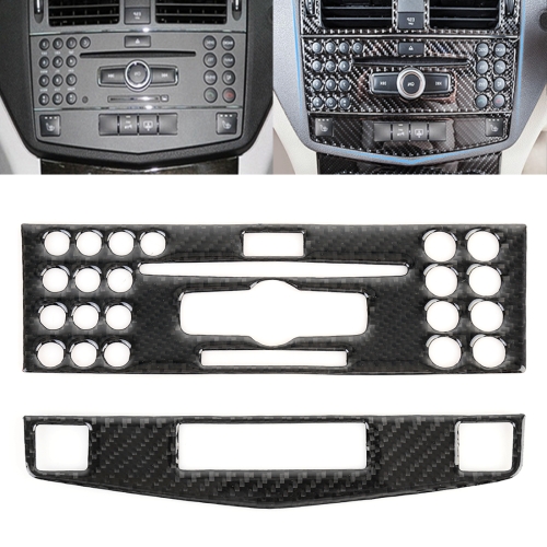 

2 PCS Car CD Adjustment Frame Carbon Fiber Decorative Sticker for Mercedes-Benz W204