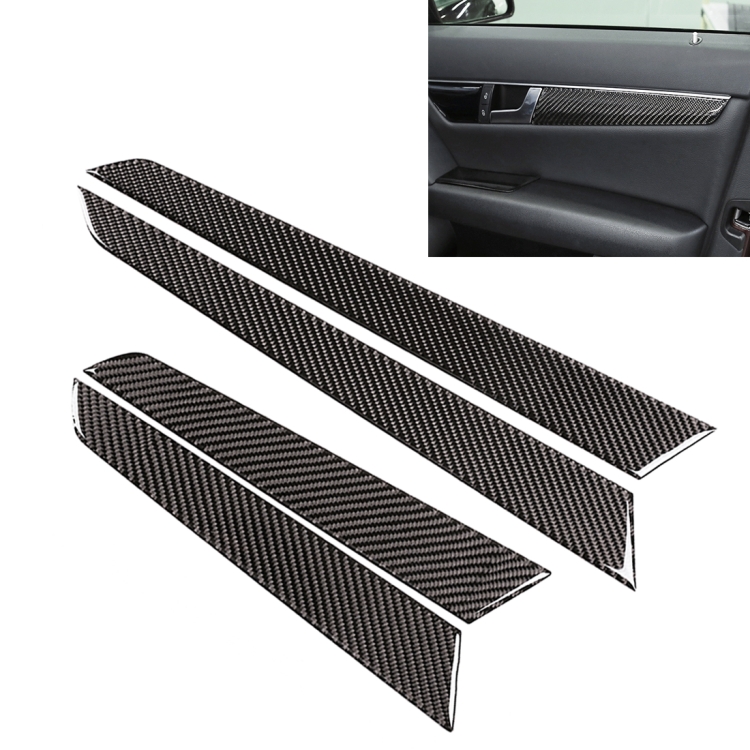 

4 PCS Car Door Panel Carbon Fiber Decorative Sticker for Mercedes-Benz W204