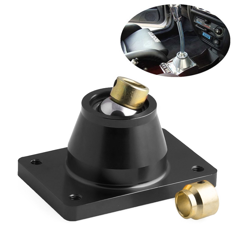 

Car Short Shift Lever Base Aluminum Alloy Gear Shifter Base for Peugeot 206 306 GTI (Black)