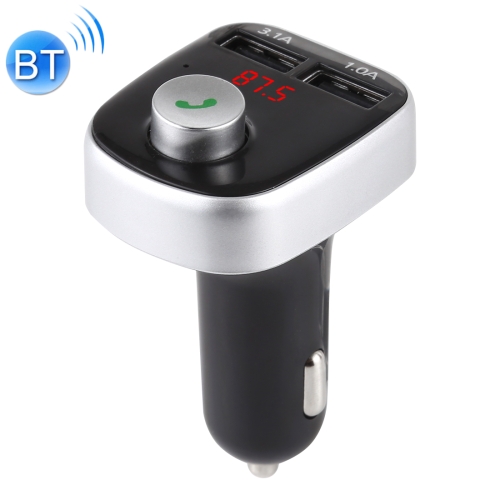 

A20 Dual USB Charging Bluetooth FM Transmitter MP3 Player Car Kit, Support Hands-Free Call & TF Card & U Disk (Black)