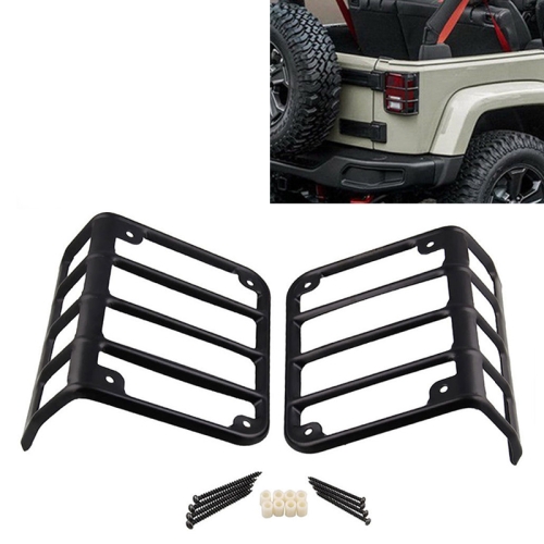 

2 PCS Car Tail Light Aluminum Alloy Mount Bracket Protect Cover Guards Rear Taillights Frame for Jeep Wrangler 2007-2018