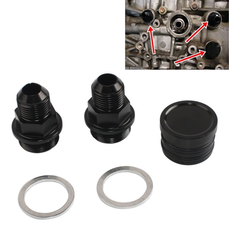 

M28~10AN Black Engine Rear Block Breather Fitting Adapter for Honda Oil Catch Can B16 B18C