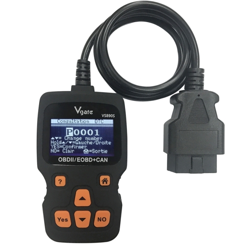 

Vgate VS890S Professional OBDII Diagnostic Code Scanner Tool, Supported Multi Languages(Black)