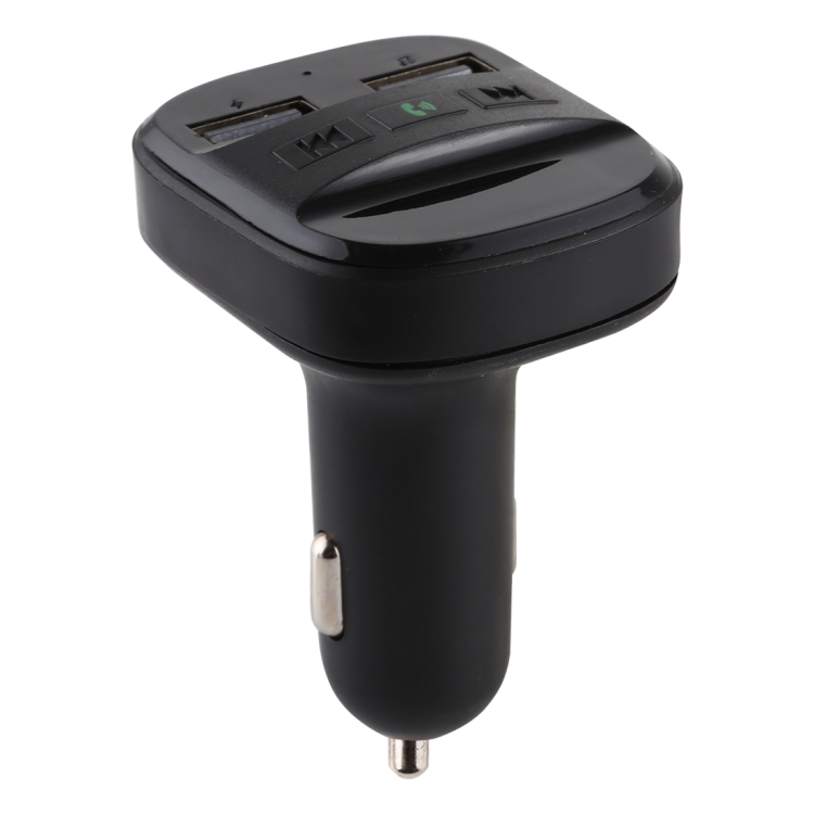 

V-019 Dual USB Charging Bluetooth FM Transmitter MP3 Music Player Car Kit, Support Hands-Free Call & TF Card (Black)