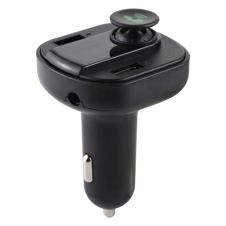 

V-025 Dual USB Charging Bluetooth FM Transmitter MP3 Music Player Car Kit, Support Hands-Free Call & TF Card (Black)