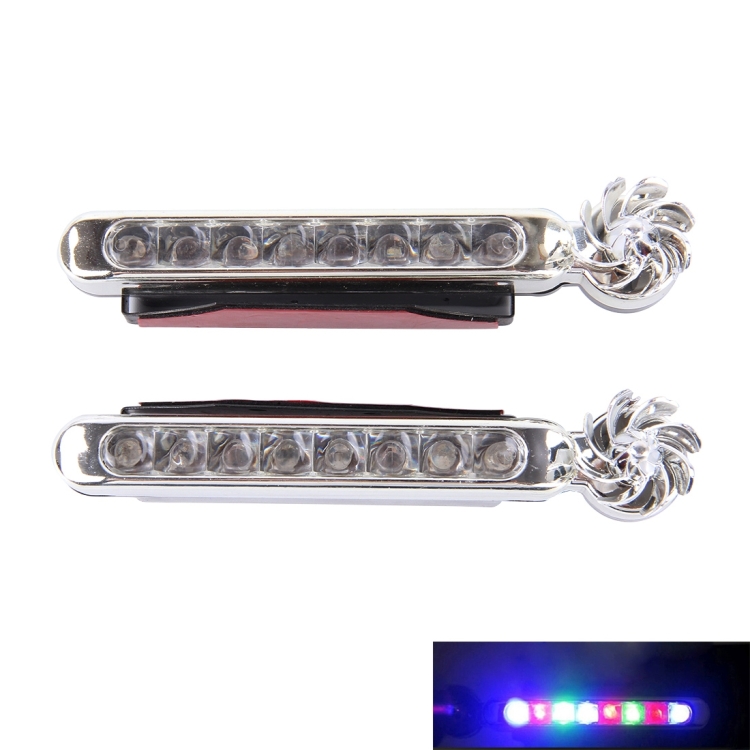 

2 PCS 2W 8 Colorful LED Bulbs Wind Powered Decorative Car Lights(Colorful Light)