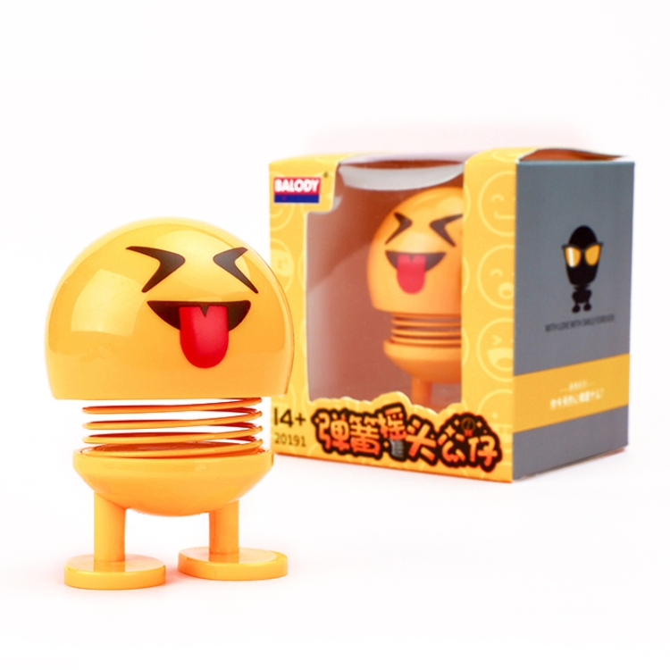 

Car Interior Simulation Shaking Head Toy Swinging Emoji Expression Decor Ornament 20191-7