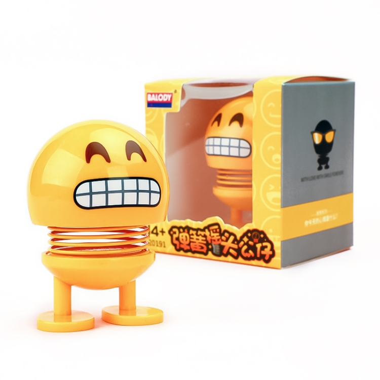 

Car Interior Simulation Shaking Head Toy Swinging Emoji Expression Decor Ornament 20191-4