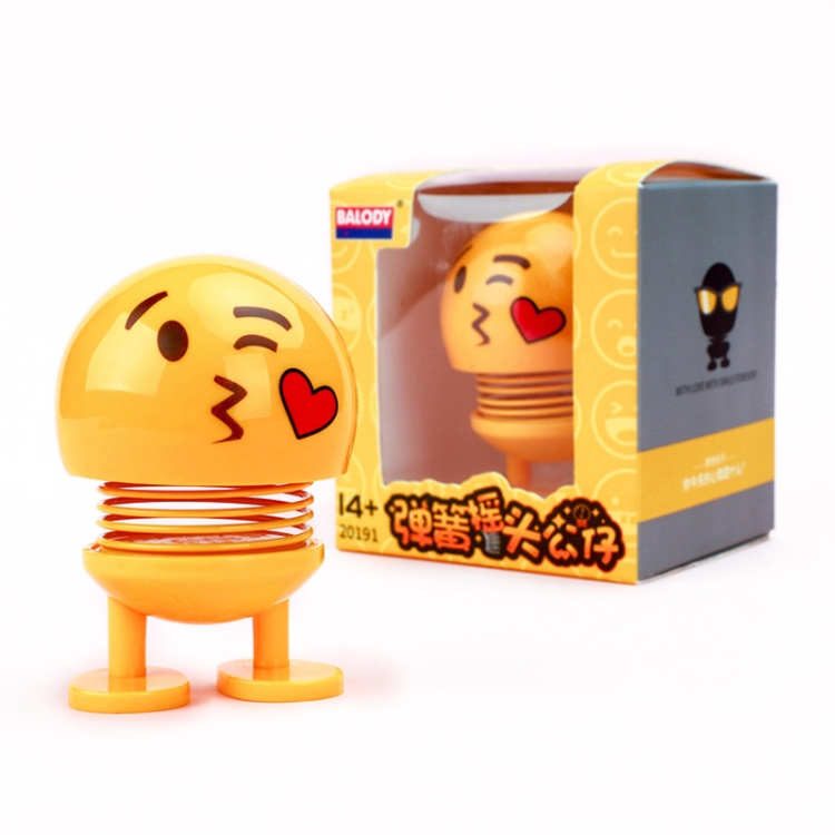 

Car Interior Simulation Shaking Head Toy Swinging Emoji Expression Decor Ornament 20191-2