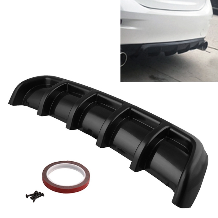 

Universal Car Rear Bumper Lip Diffuser 6 Shark Fin Style Black ABS, Size: 67cm