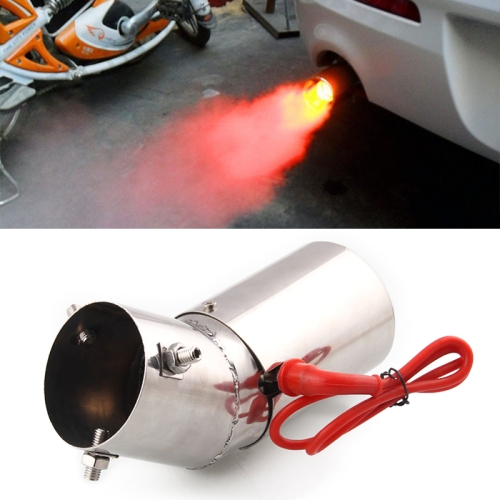 

Universal Car / Motorcycles Styling Round Stainless Steel Exhaust Pipe Spitfire Red Light Decoration Flaming Muffler Tail Muffler Tip Pipe