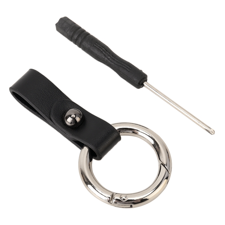 

Car Leather Key Ring Round Ring Keychain with Screwdriver