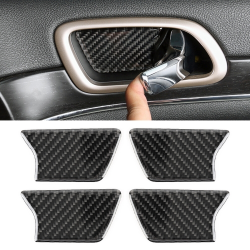 

4 PCS Car Door Inner Handle Wrist Panel Carbon Fiber Decorative Sticker for Jeep Grand Cherokee