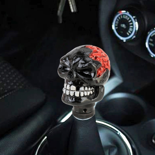 

Universal Skull Head Shape Manual or Automatic Gear Shift Knob, Size: 8.7x5.5cm (Black)