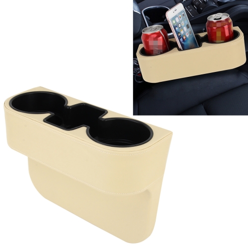 

Car Seat Crevice Storage Box Cup Drink Holder Auto Pocket Stowing Tidying for Phone Pad Card Coin Case Car Accessories(Khaki)