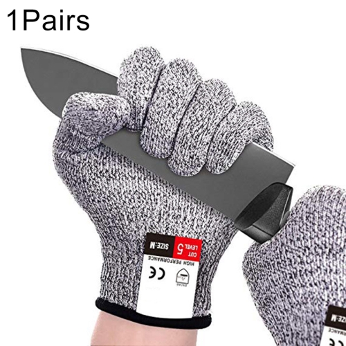 

A Pair Cut-resistant Gardening Gloves HPPE Food-grade 5-Level Anti-cutting Anti-wear Safety Working Gloves, Size: M, Length: 22cm