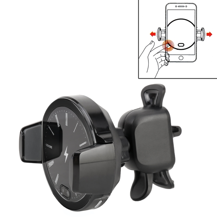 

Clock Pattern Car Mobile Phone Wireless Charger Holder (Black)
