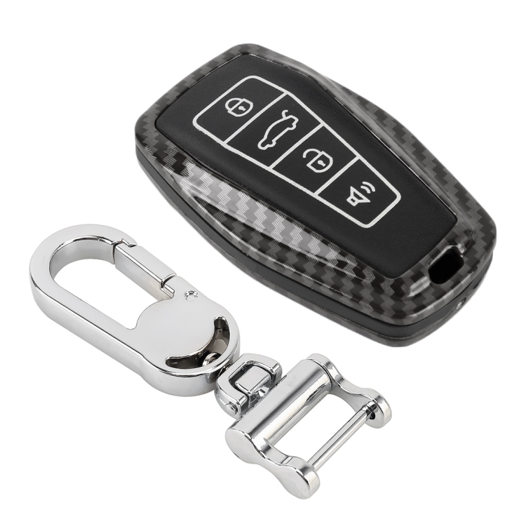 

Carbon Fiber Texture Car Key Protective Cover for Geely A06 (Black)