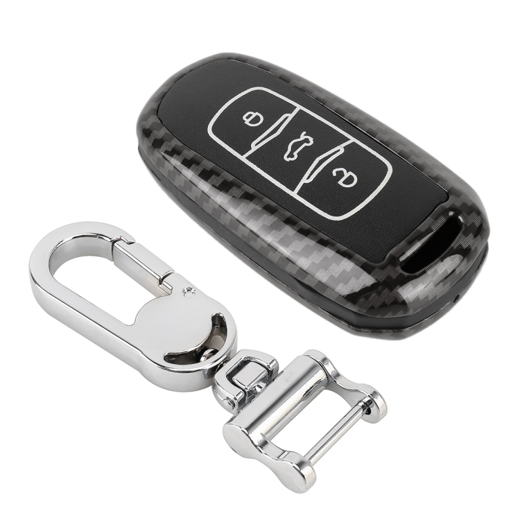

Carbon Fiber Texture Car Key Protective Cover for Geely Emgrand (Black)