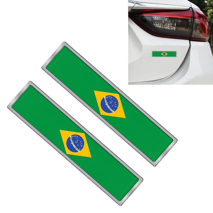 

2 PCS Brazilian Flag Pattern Rectangle Car-Styling Sticker Random Decorative Sticker