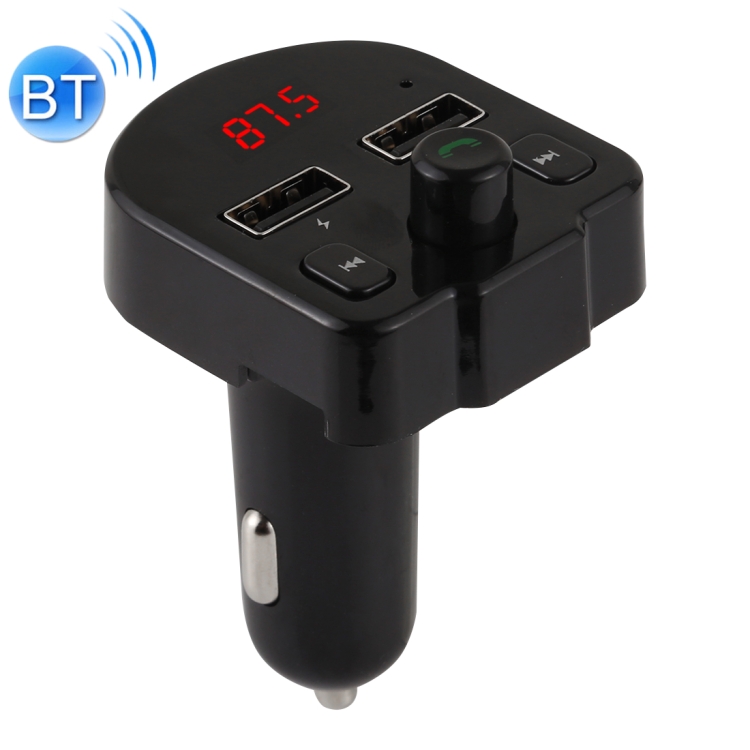 

A12 Dual USB Charging Bluetooth FM Transmitter MP3 Player Car Kit, Support Hands-Free Call & TF Card & U Disk (Black)