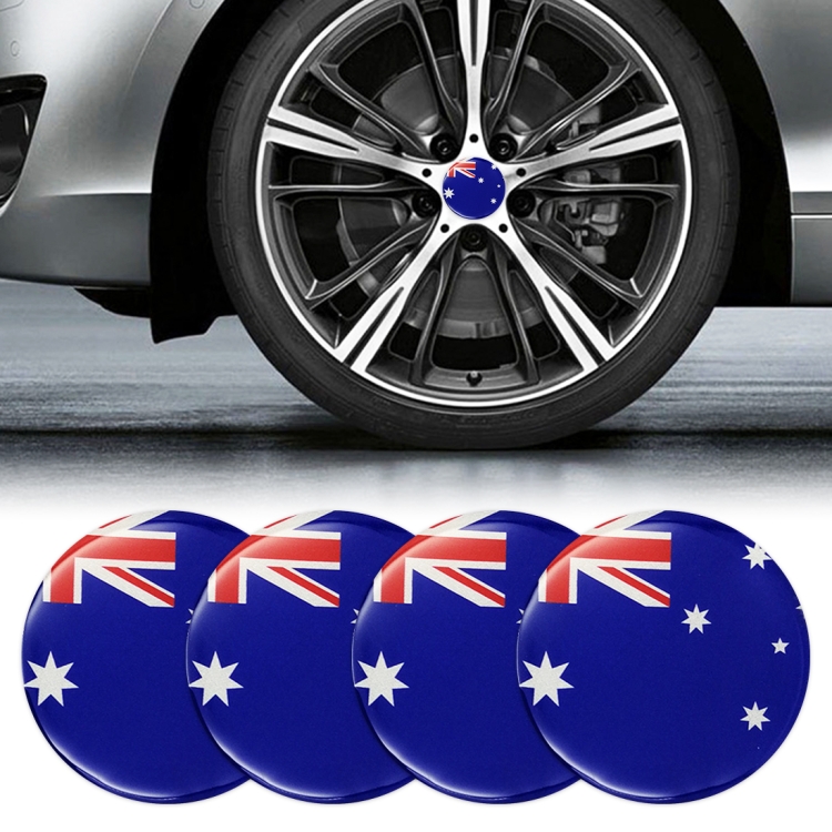 

4 PCS Car-Styling Australian Flag Pattern Metal Wheel Hub Decorative Sticker, Diameter: 5.8cm