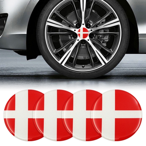 

4 PCS Car-Styling Danish Flag Pattern Metal Wheel Hub Decorative Sticker, Diameter: 5.8cm