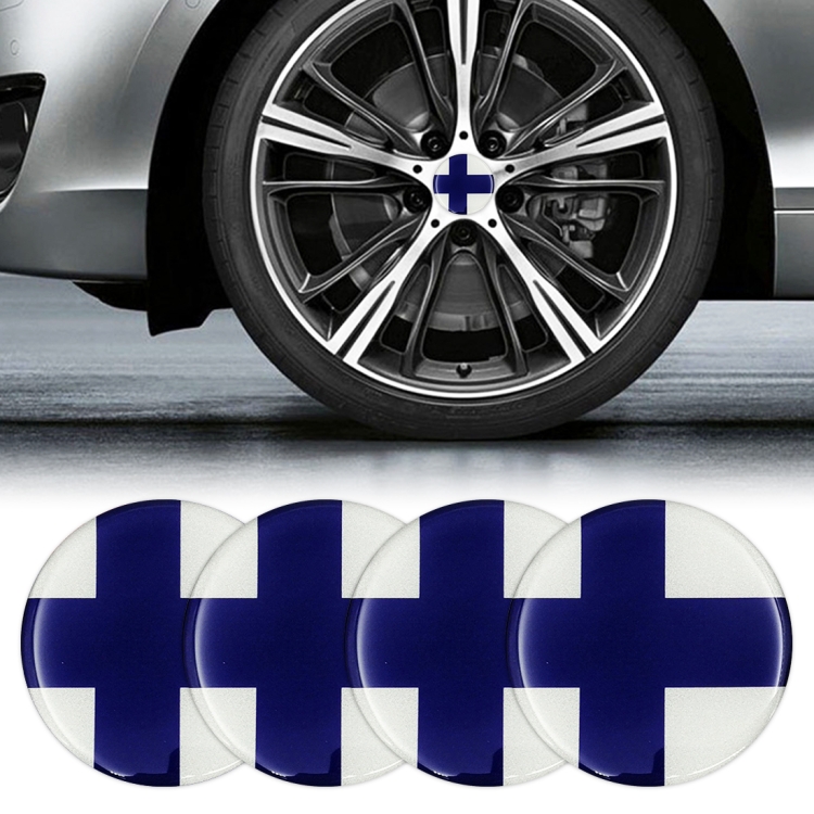 

4 PCS Car-Styling Finnish Flag Pattern Metal Wheel Hub Decorative Sticker, Diameter: 5.8cm