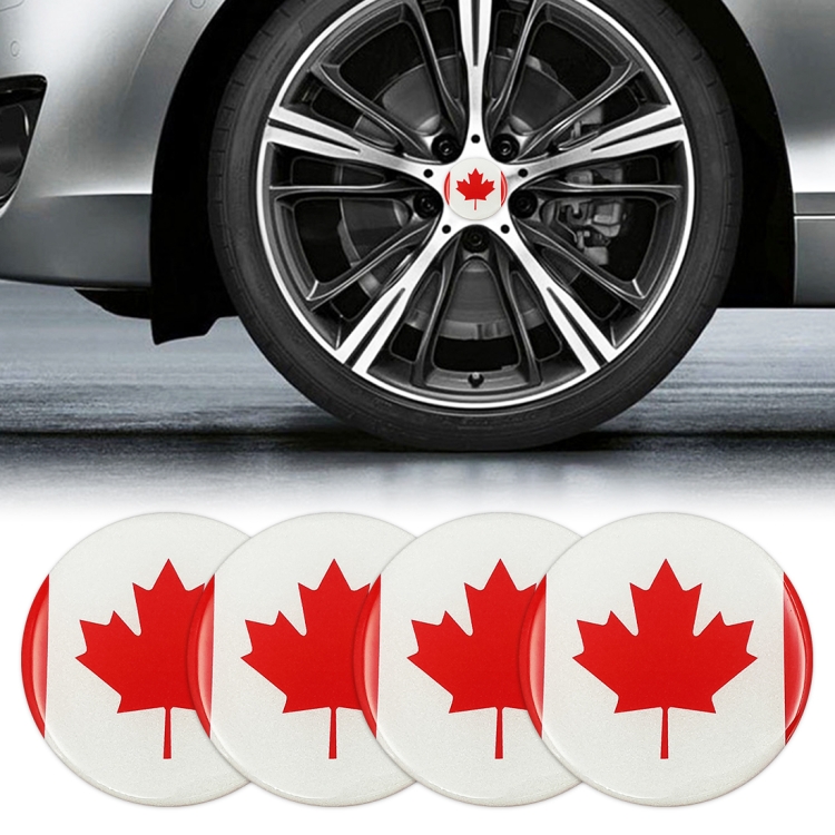 

4 PCS Car-Styling Canadian Flag Pattern Metal Wheel Hub Decorative Sticker, Diameter: 5.8cm