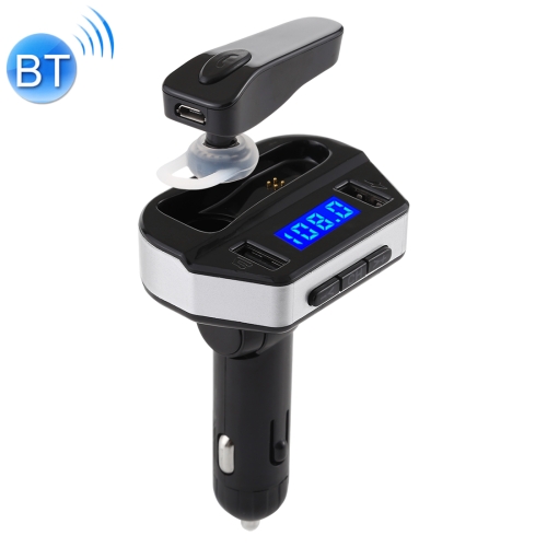 

V6 2 in 1 Dual USB Ports Car Charger & V4.2 Bluetooth Earphone Headset, Support Hands-free Call (Black)