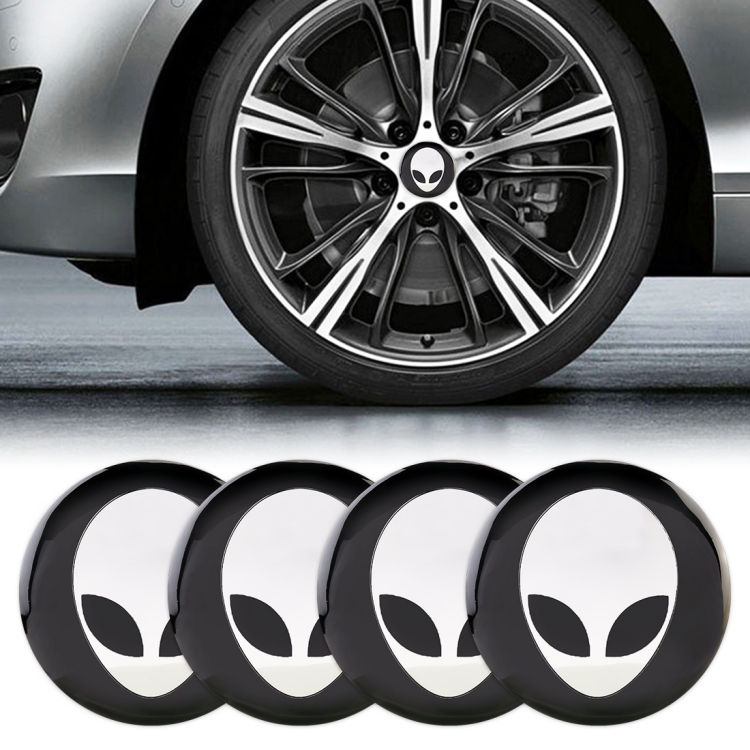 

4 PCS Car-Styling Alien Pattern Metal Wheel Hub Decorative Sticker, Diameter: 5.8cm