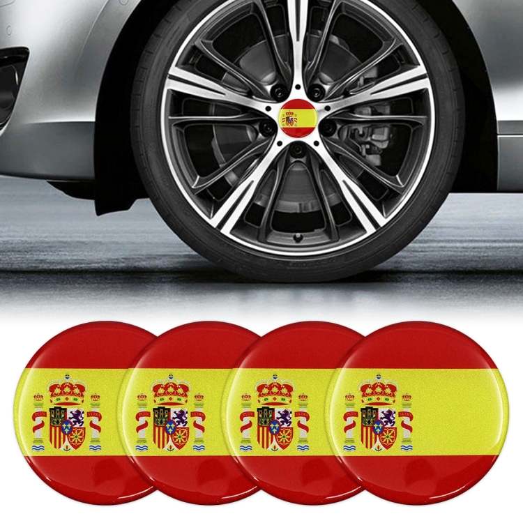 

4 PCS Car-Styling Spanish Flag Pattern Metal Wheel Hub Decorative Sticker, Diameter: 5.8cm