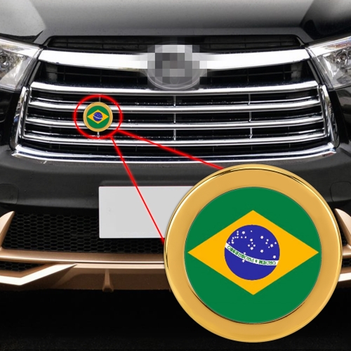 

Car-Styling Brazilian Flag Pattern Metal Front Grille Grid Insect Net Decorative Sticker Random Sticker, Diameter: 5.4cm (Gold)