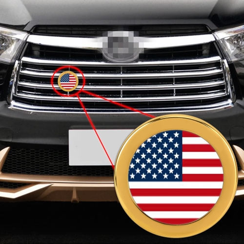 

Car-Styling USA Flag Pattern Metal Front Grille Grid Insect Net Decorative Sticker Random Sticker, Diameter: 5.4cm (Gold)